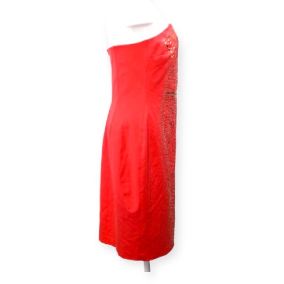 Cache Red Strapless Cocktail Dress Size 8 - Picture 9 of 16